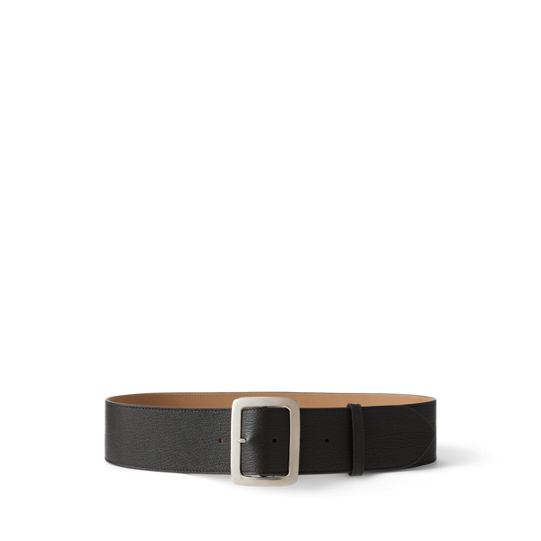 Square-Buckle Goatskin Wide Belt