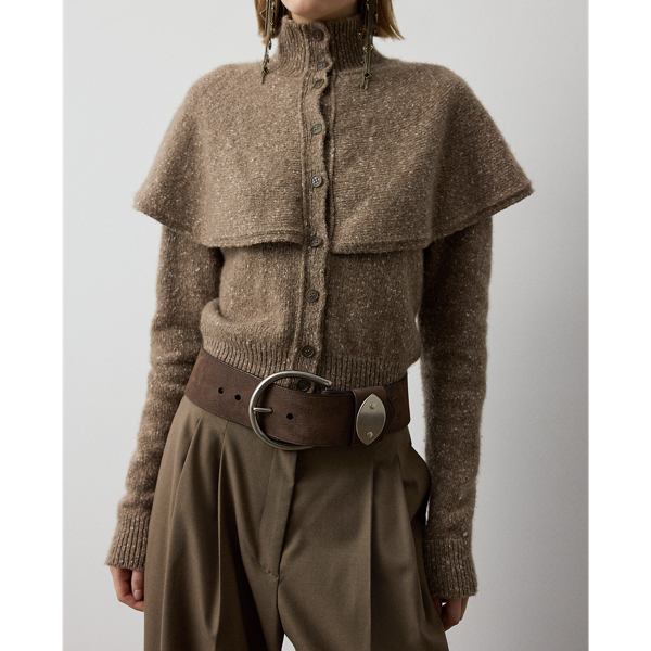 Nubuck Pebbled Leather Wide Belt