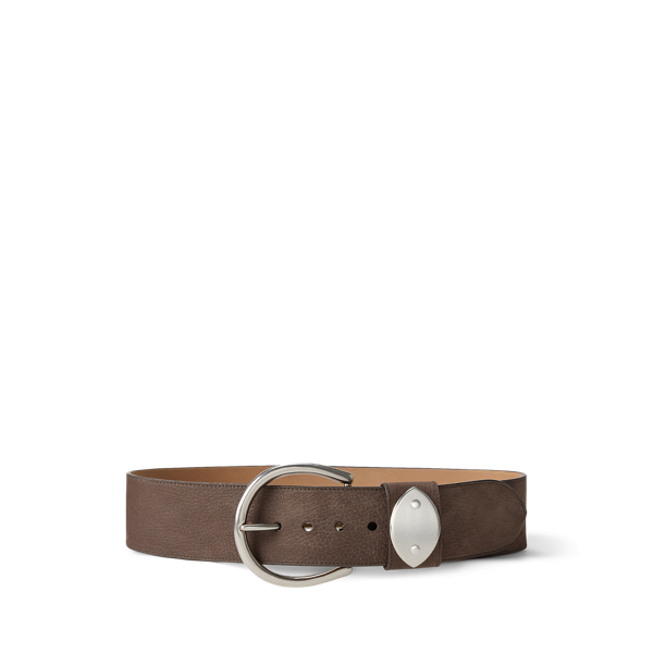 Nubuck Pebbled Leather Wide Belt