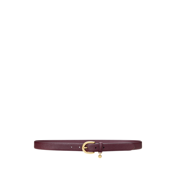 Pinot Noir Charm Crosshatch Leather Belt Lauren 1