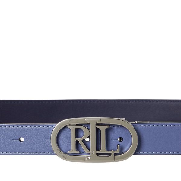 Oval-Logo Reversible Leather Skinny Belt for Women | Ralph