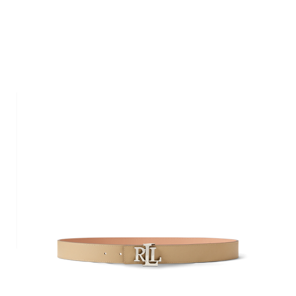 Pink Sienna/Tan Reversible Leather Logo Belt Lauren 2
