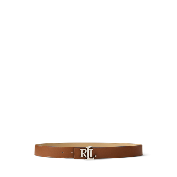 Tan/Lauren Tan Reversible Leather Logo Belt Lauren 2