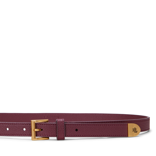 Pebbled Leather Skinny Belt for Women Ralph Lauren NO