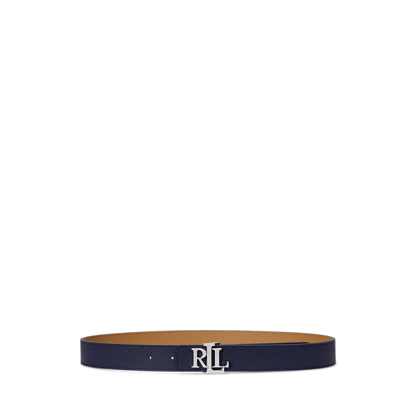 Logo Reversible Pebbled Leather Belt