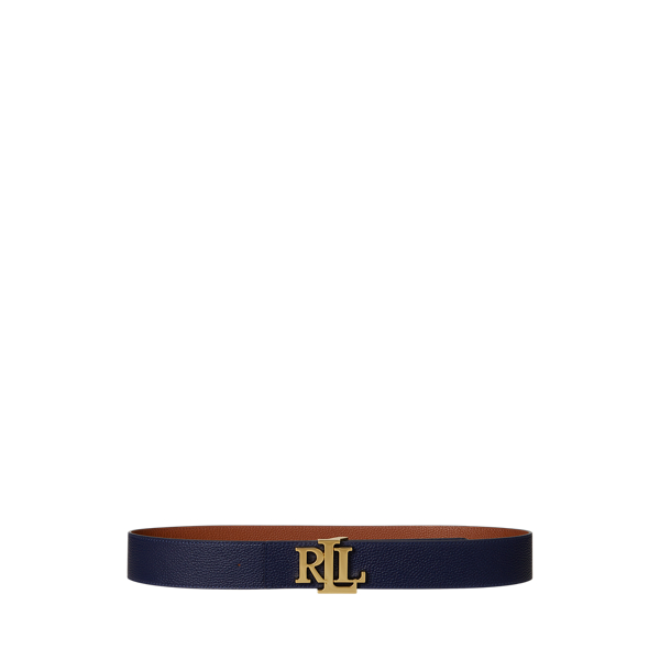 LAUREN RALPH LAUREN PEBBLED LEATHER SKINNY BELT 幅細ベルト Reversible Pebbled Leather Wide Belt