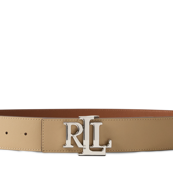 Tan/Lauren Tan Reversible Wide Leather Logo Belt Lauren 3