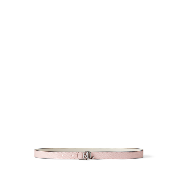 Ceinture fine r&eacute;versible gaufr&eacute;e &agrave; logo