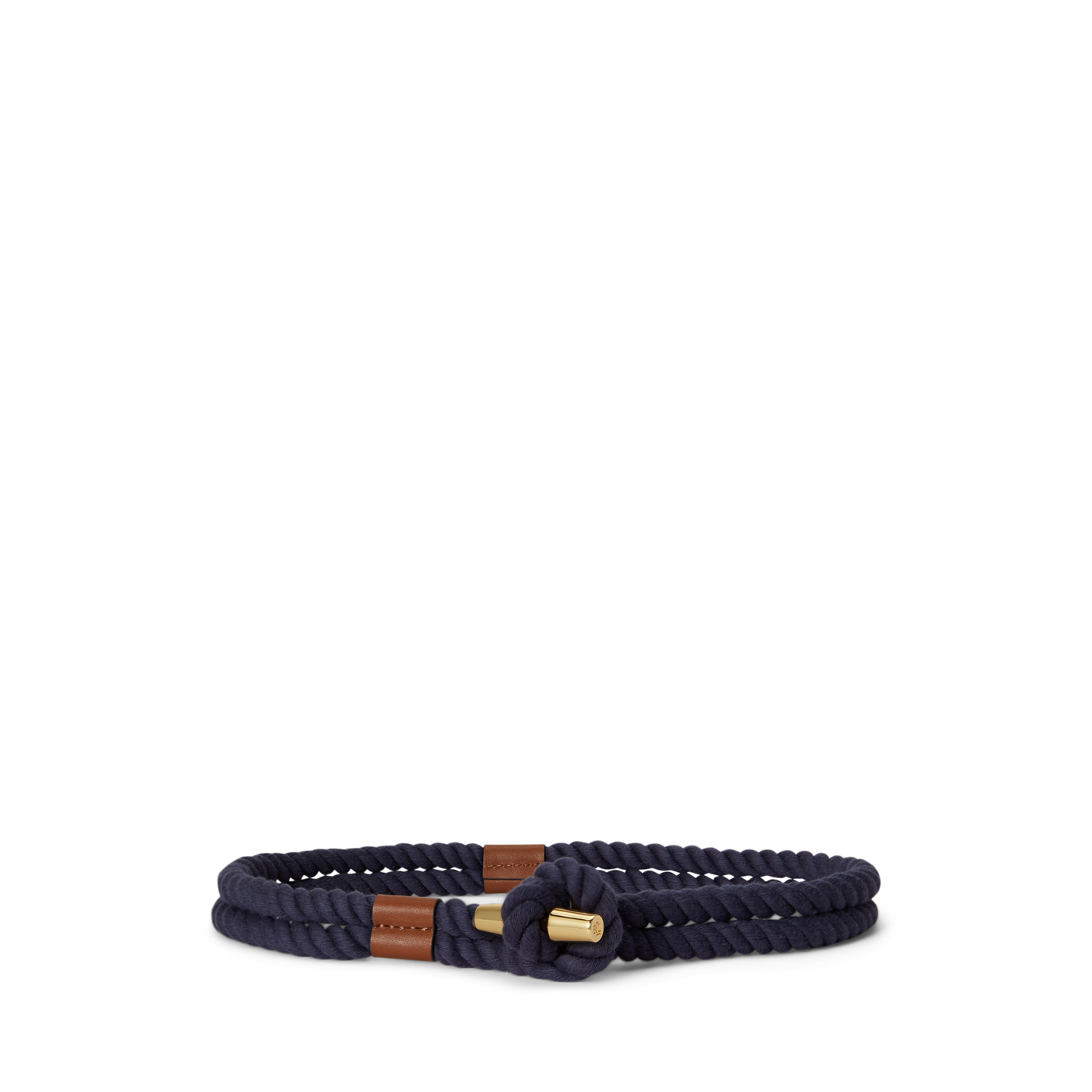 Женский ремень Lauren Ralph Lauren Leather-Trim Rope Toggle Skinny, цвет: Тёмно-синий / Рыжевато-коричневый — фото 2