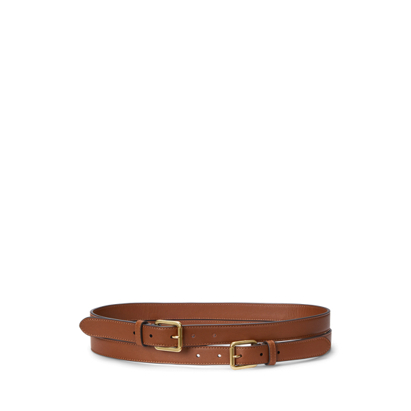 Tri Strap Leather Belt Ralph Lauren