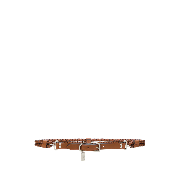 Braided Vachetta Leather Skinny Belt