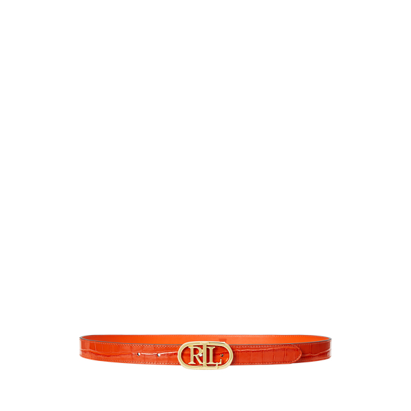 Logo Reversible Embossed Skinny Belt