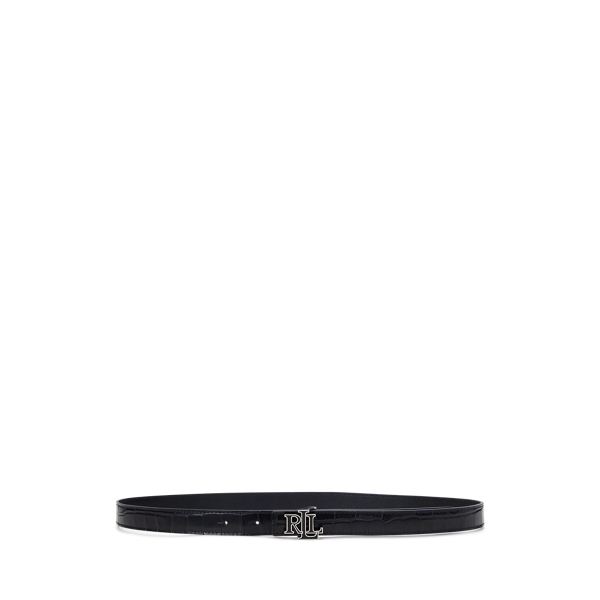 Logo Reversible Embossed Skinny Belt