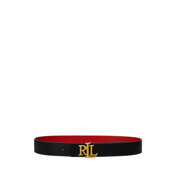 Logo Reversible Leather Wide Belt