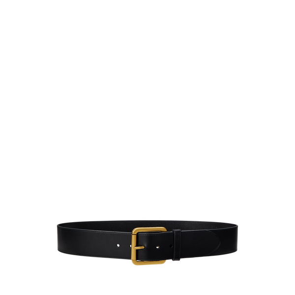 Black Vachetta Leather Wide Belt Lauren 1