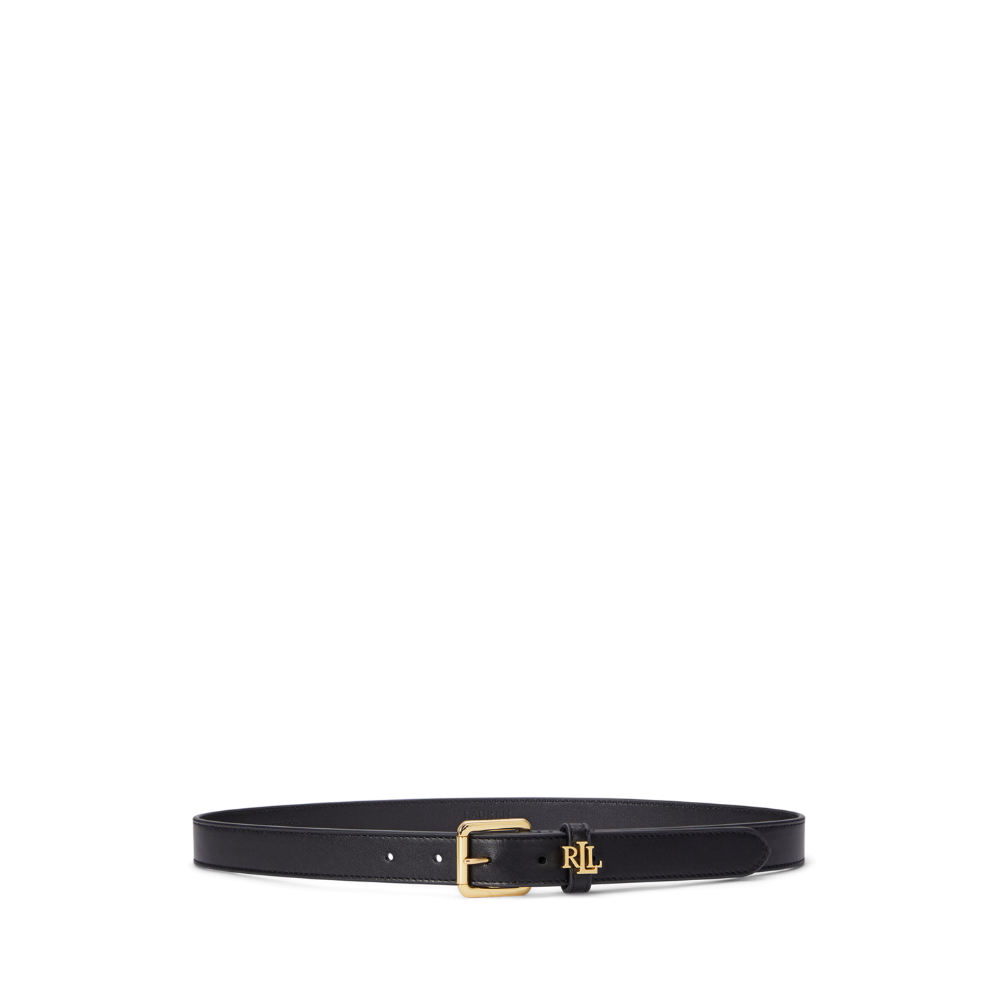 Женский ремень Ralph Lauren Logo-Keeper Leather Skinny, цвет: Чёрный — фото 2