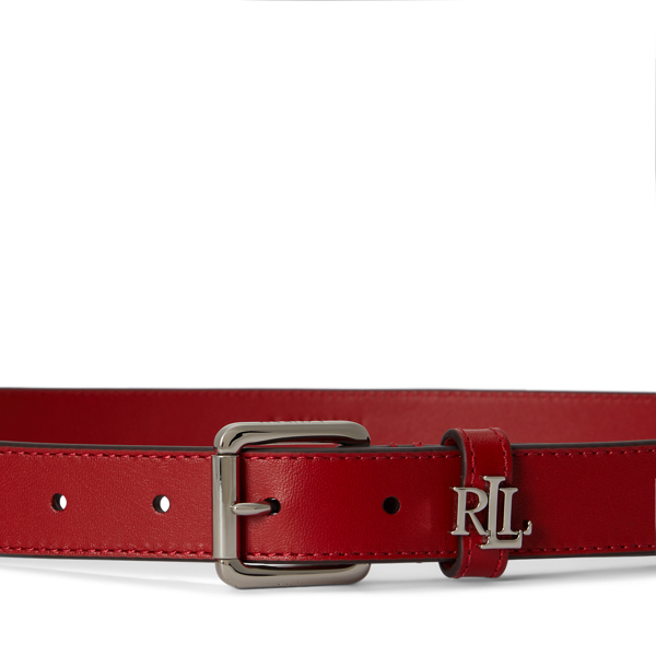 Logo-Keeper Leather Skinny Belt