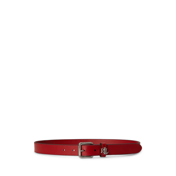 Logo-Keeper Leather Skinny Belt