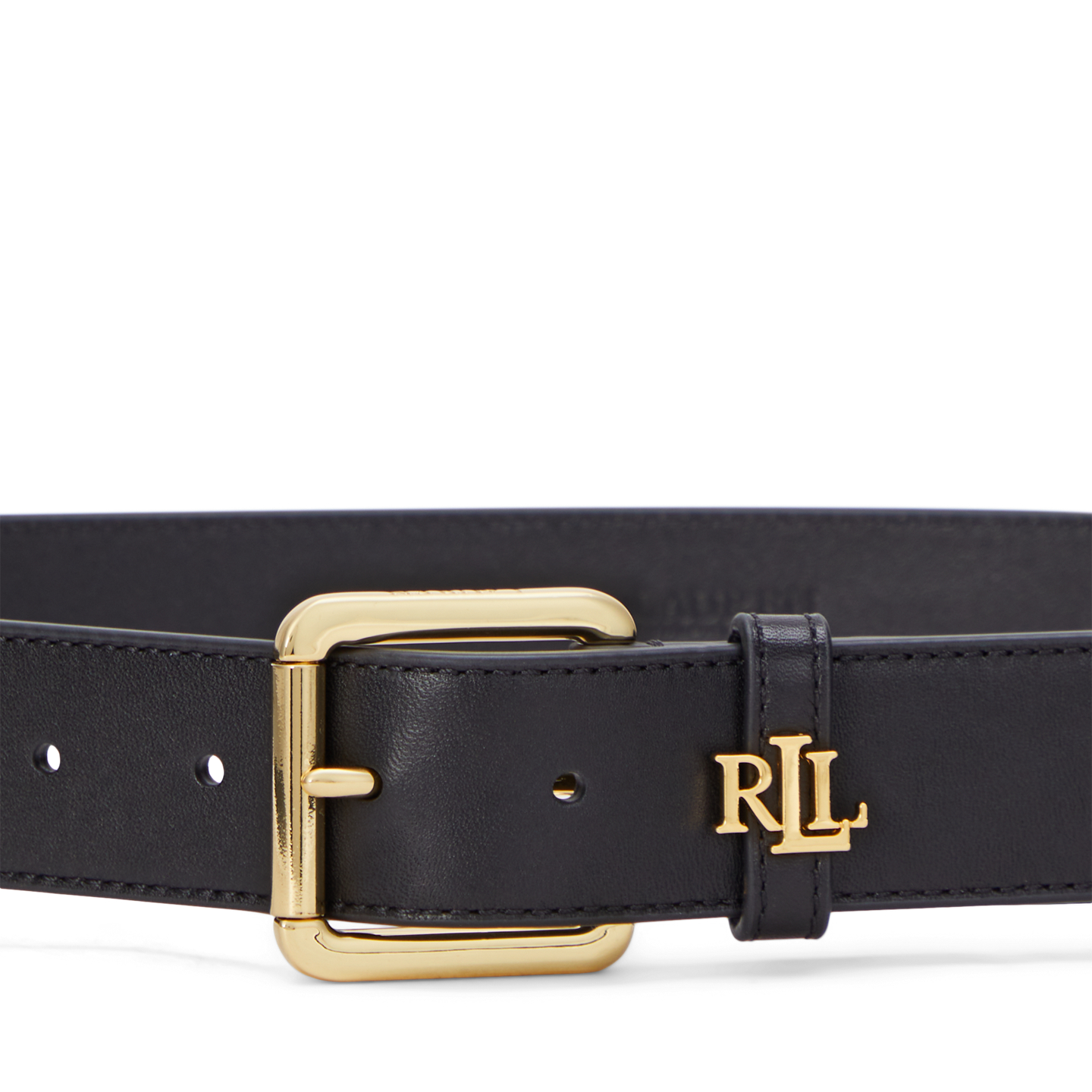 Женский ремень Ralph Lauren Logo-Keeper Leather, цвет: Чёрный — фото 1