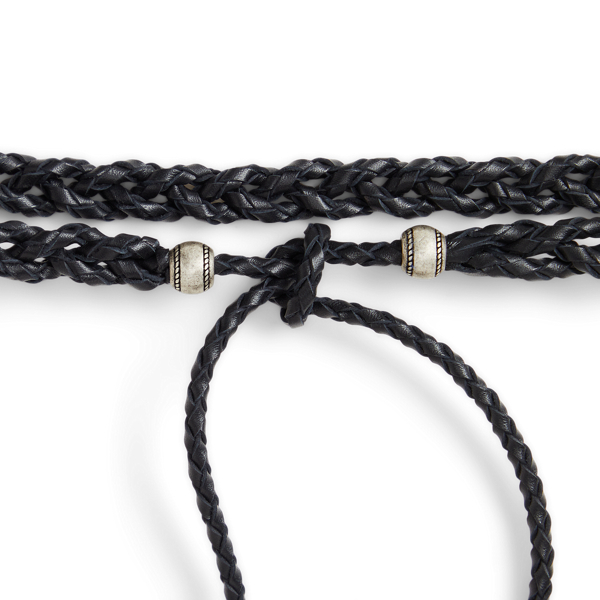 Ceinture à pampilles en cuir tressé