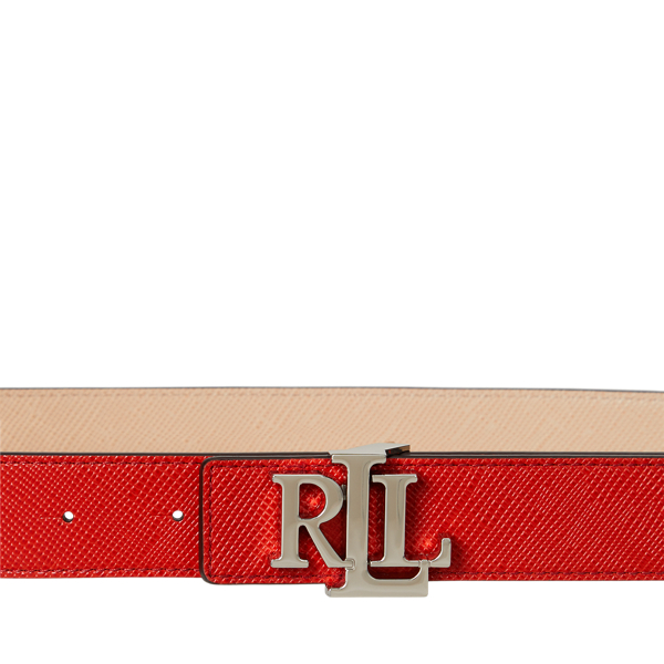 Logo Reversible Textured Leather Belt