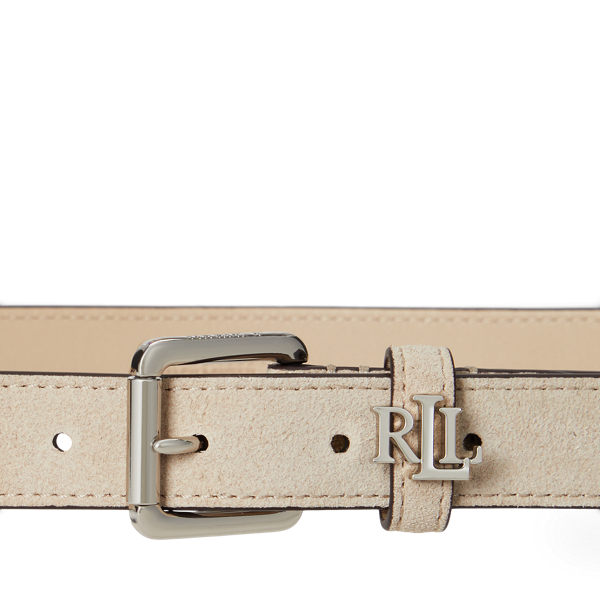 Schmaler Wildledergürtel mit Logo