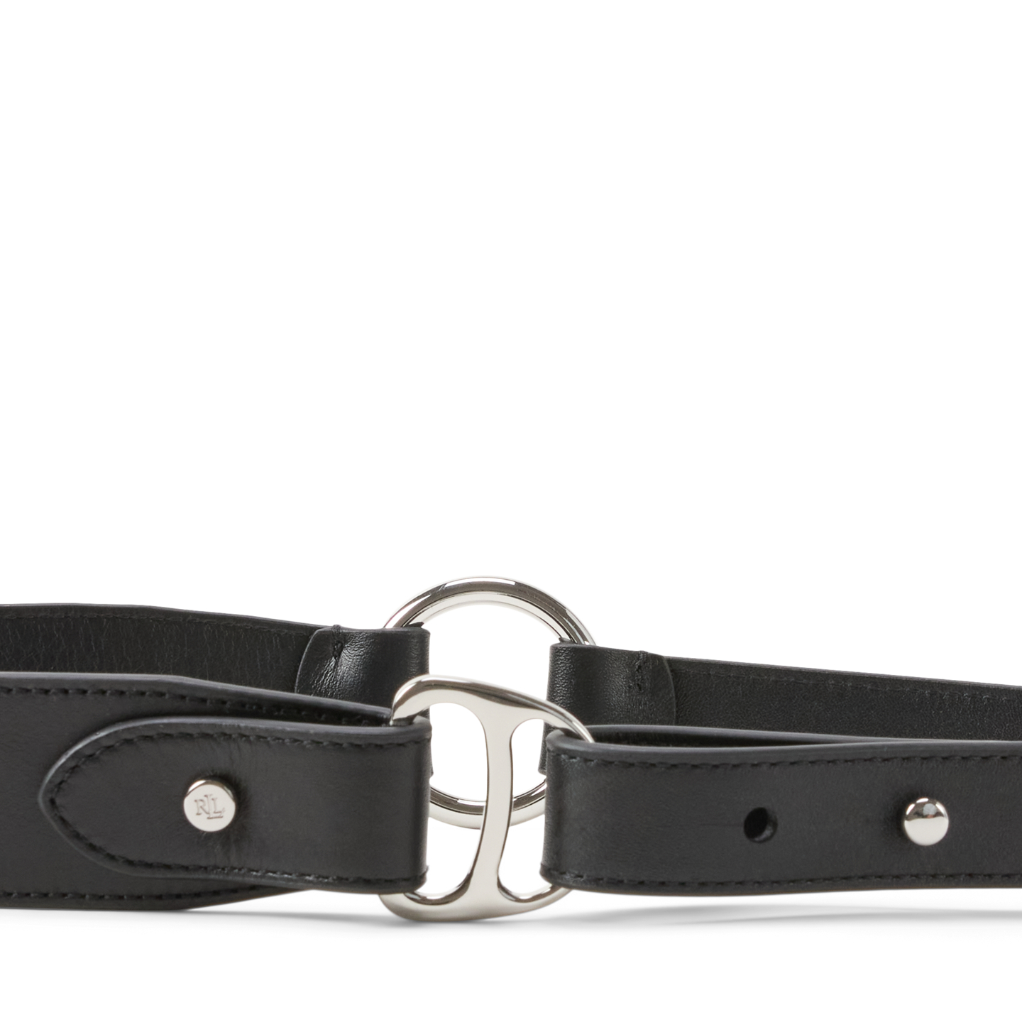 Женский ремень Ralph Lauren Equestrian D-Ring Leather, цвет: Чёрный — фото 1