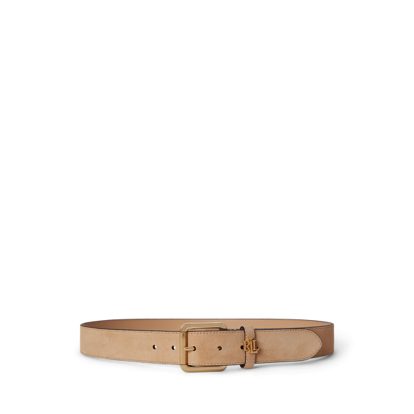 Ceinture passant &agrave; logo en daim