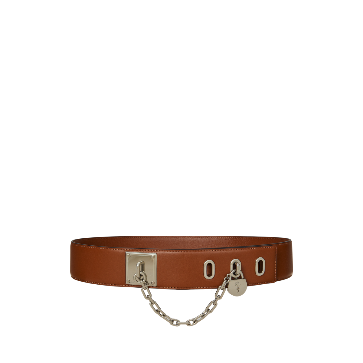 LAUREN RALPH LAUREN/クロコエンボスドチェーンパドロックベルト セール】 クロコエンボスド チェーン パドロック ワイド ベルト