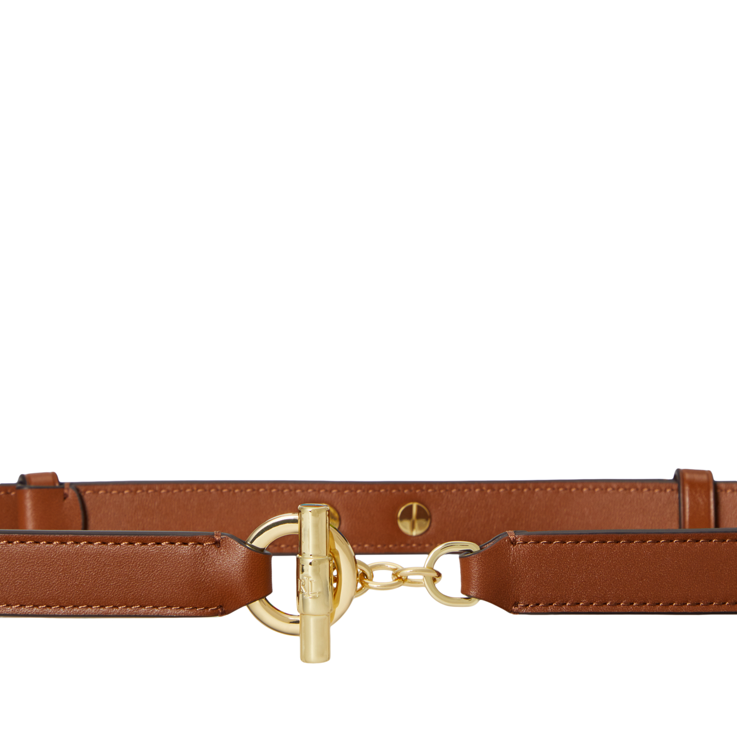 Женский ремень Lauren Ralph Lauren Leather Toggle Skinny, цвет: Рыжевато-коричневый — фото 1