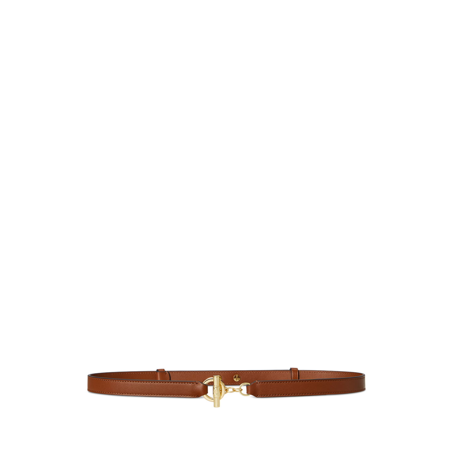 Женский ремень Lauren Ralph Lauren Leather Toggle Skinny, цвет: Рыжевато-коричневый — фото 2
