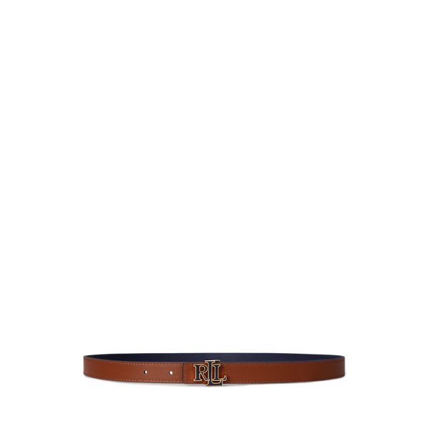 Logo Reversible Leather Skinny Belt