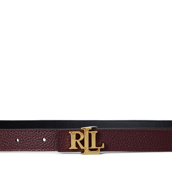 ロゴ リバーシブル レザー スキニー ベルト | ラルフ ローレン公式