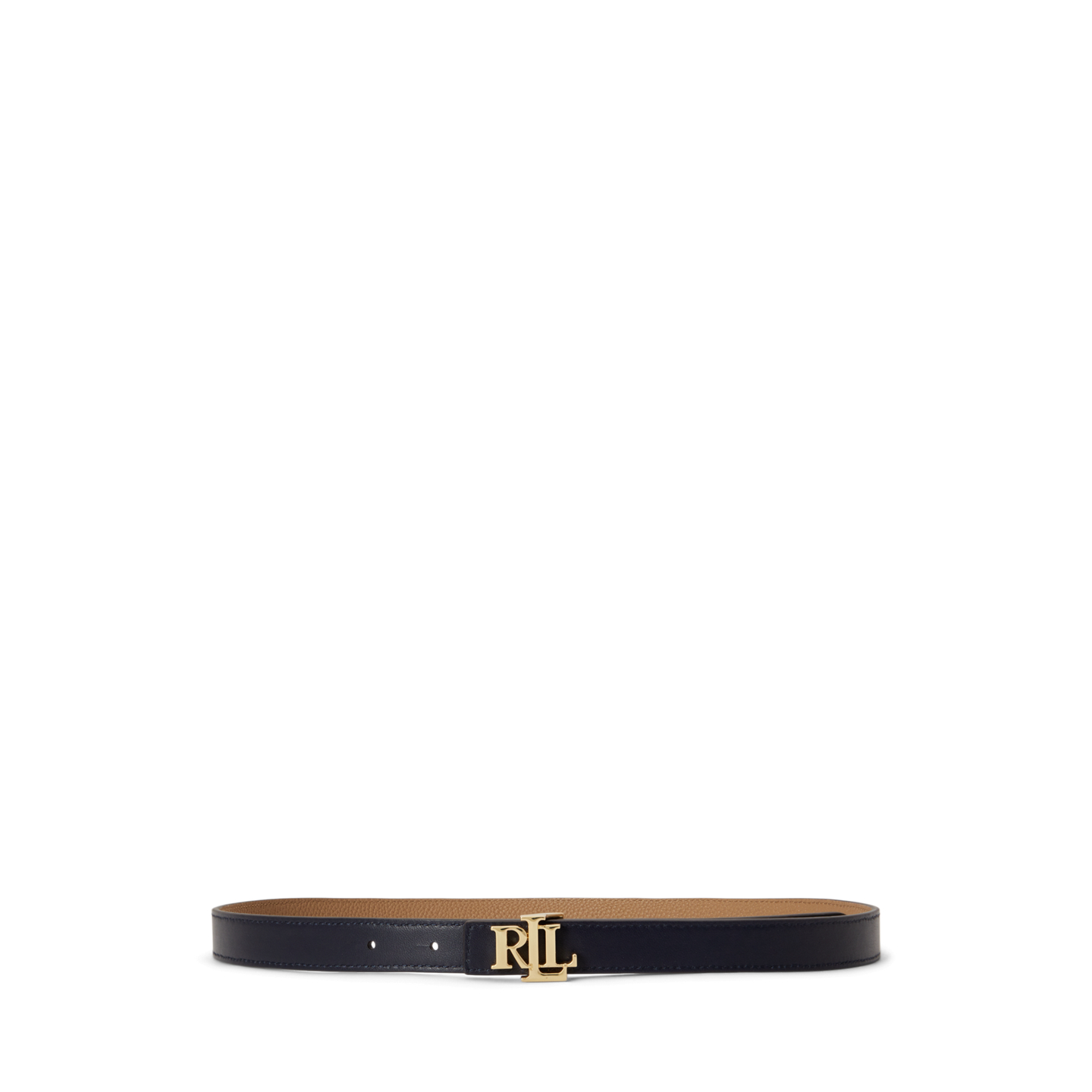 Женский ремень Ralph Lauren Logo Reversible Leather Skinny, цвет: Верблюжий / Тёмно-синий — фото 1