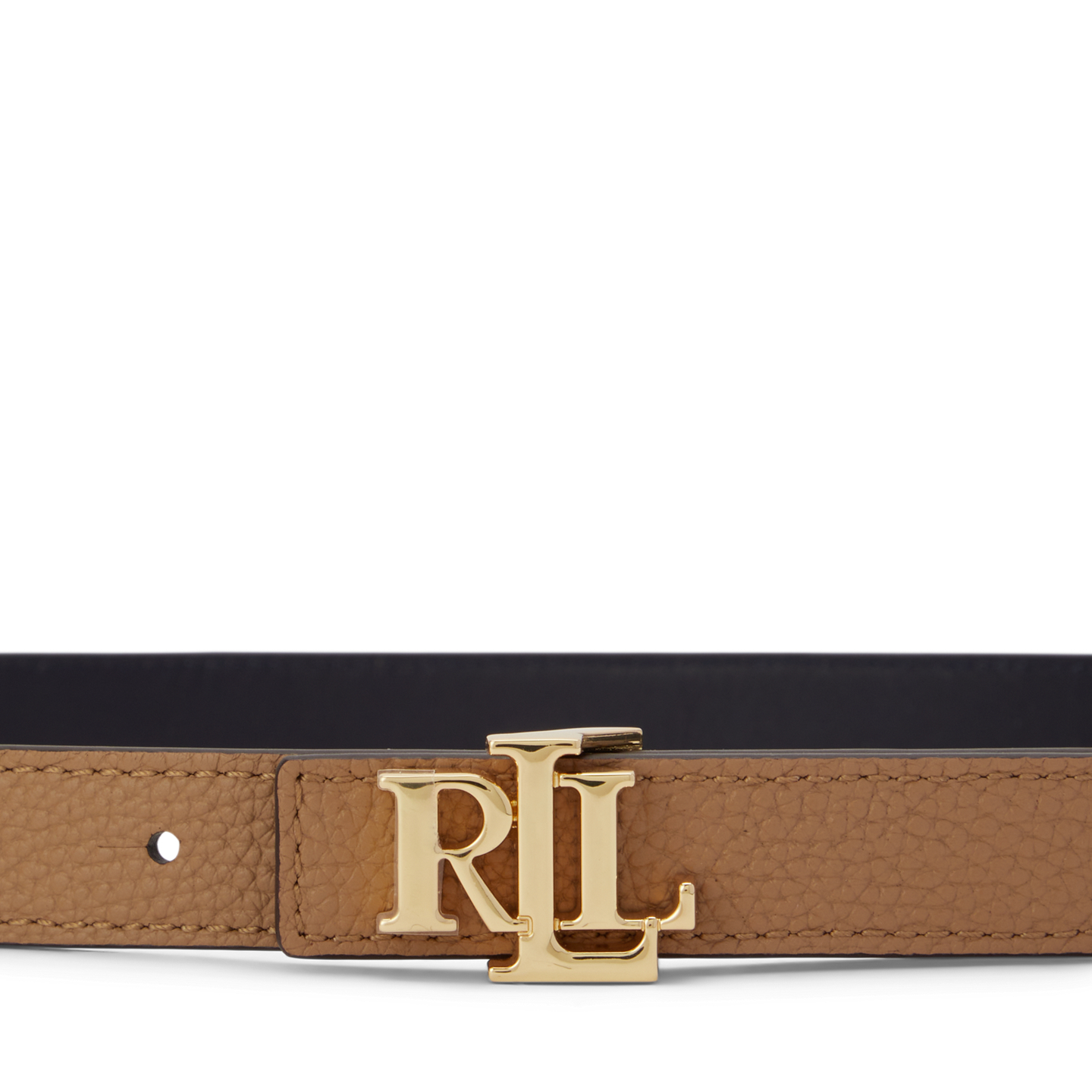 Женский ремень Ralph Lauren Logo Reversible Leather Skinny, цвет: Верблюжий / Тёмно-синий — фото 2
