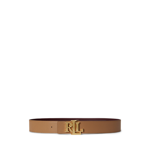 Женский ремень Lauren Ralph Lauren Logo Reversible Leather Wide, цвет: Гранатовый / Верблюжий