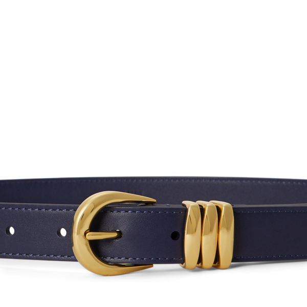 Metal-Keeper Leather Skinny Belt