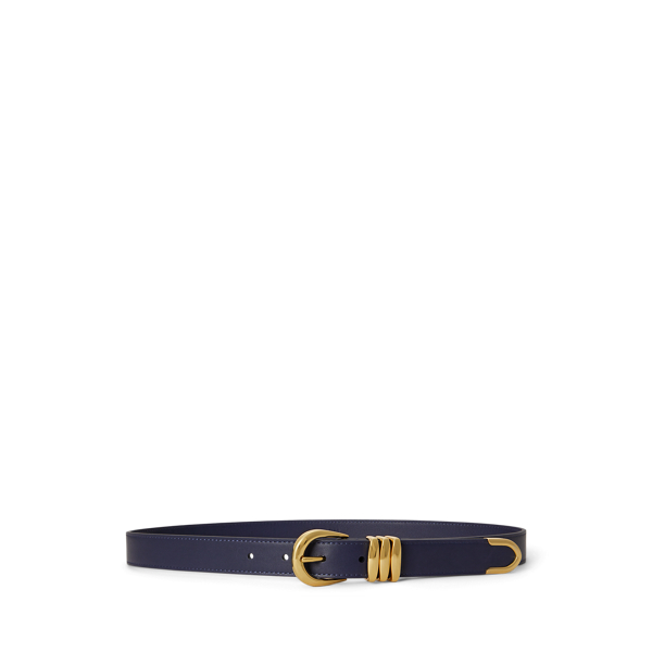 Metal-Keeper Leather Skinny Belt