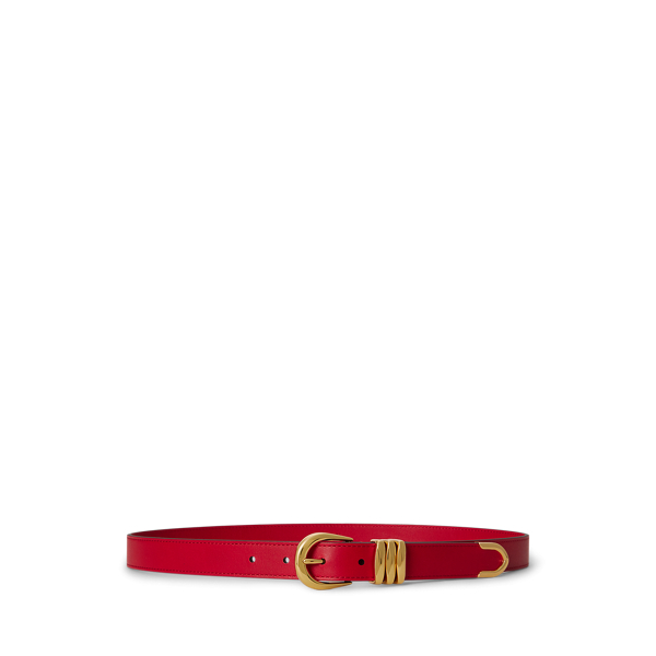 Metal-Keeper Leather Skinny Belt
