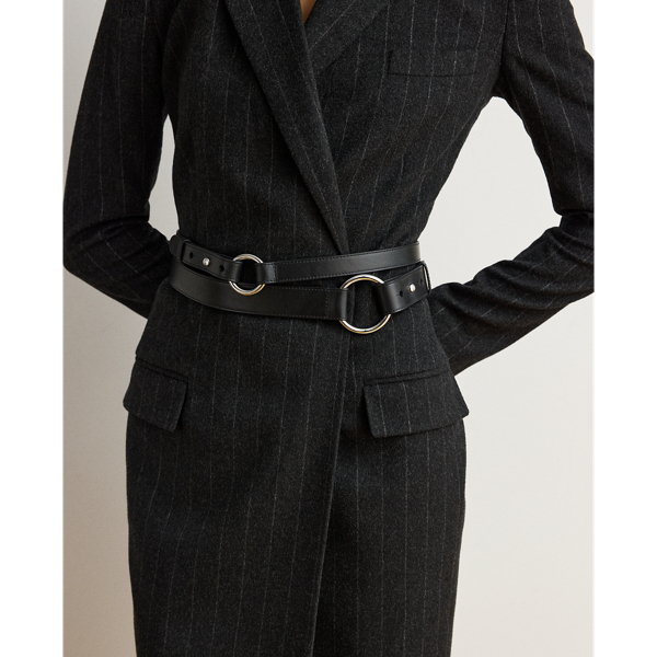 Leather O-Ring Stacked Wide Belt