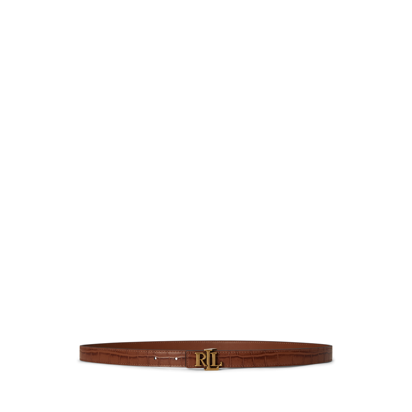Женский ремень Ralph Lauren Logo Reversible Embossed Skinny, цвет: Рыжевато-коричневый — фото 3
