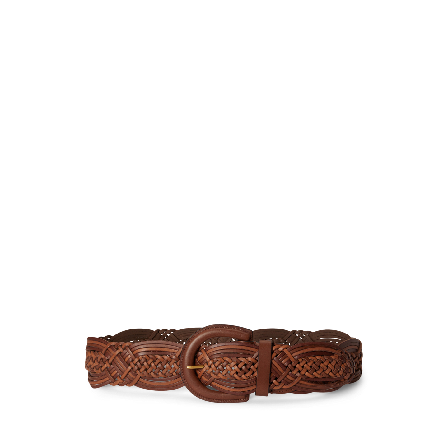 Женский ремень Ralph Lauren Braided Vachetta Leather Wide, цвет: Рыжевато-коричневый — фото 3
