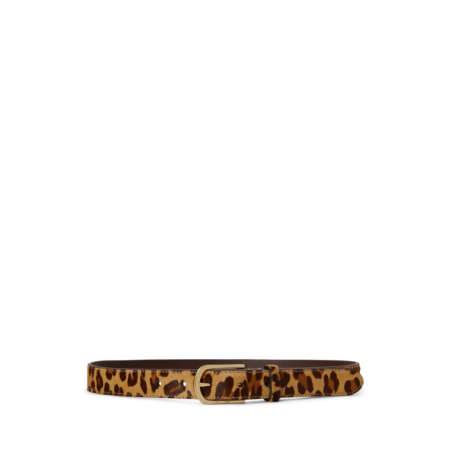Женский ремень Ralph Lauren Rounded-Buckle Leopard-Print Skinny, цвет: Леопардовый / Каштановый — фото 3