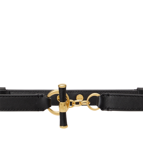 Leather Toggle Skinny Belt