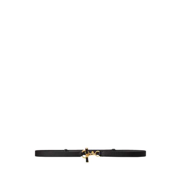 Leather Toggle Skinny Belt
