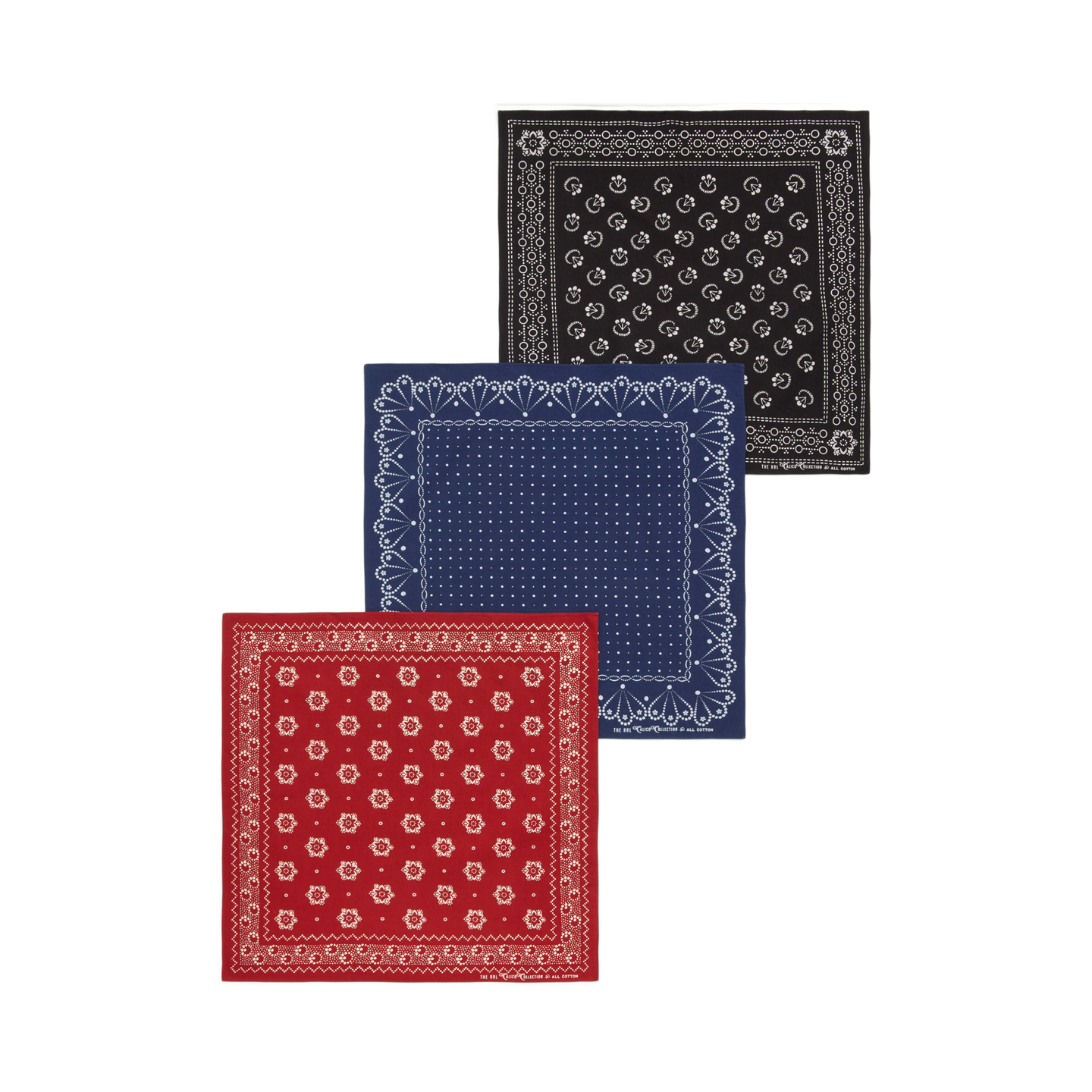 Мужские перчатки Ralph Lauren Calico-Print Bandanna 3-Pack, цвет: Красный / Индиго — фото 1