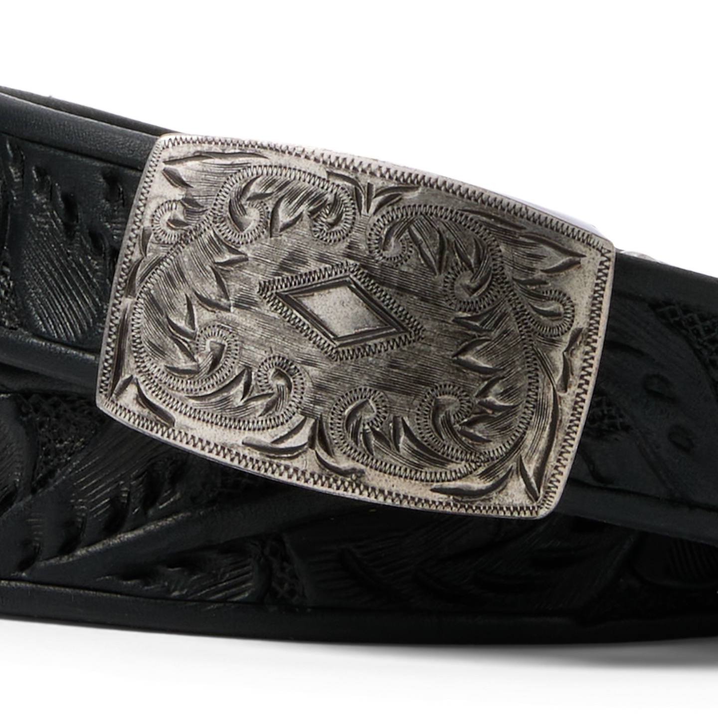 Мужской ремень Ralph Lauren Hand-Tooled Leather, цвет: Чёрный — фото 2