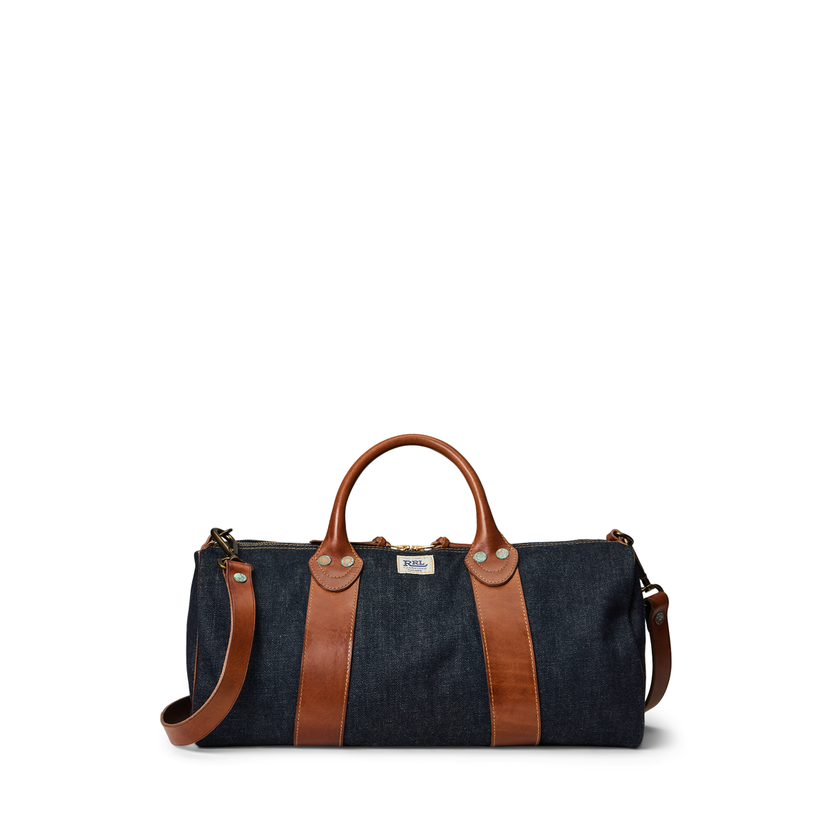 RRL デニムとレザーのコンビ旅行バッグ RRL Leather Trim Denim Tote [Indigo]