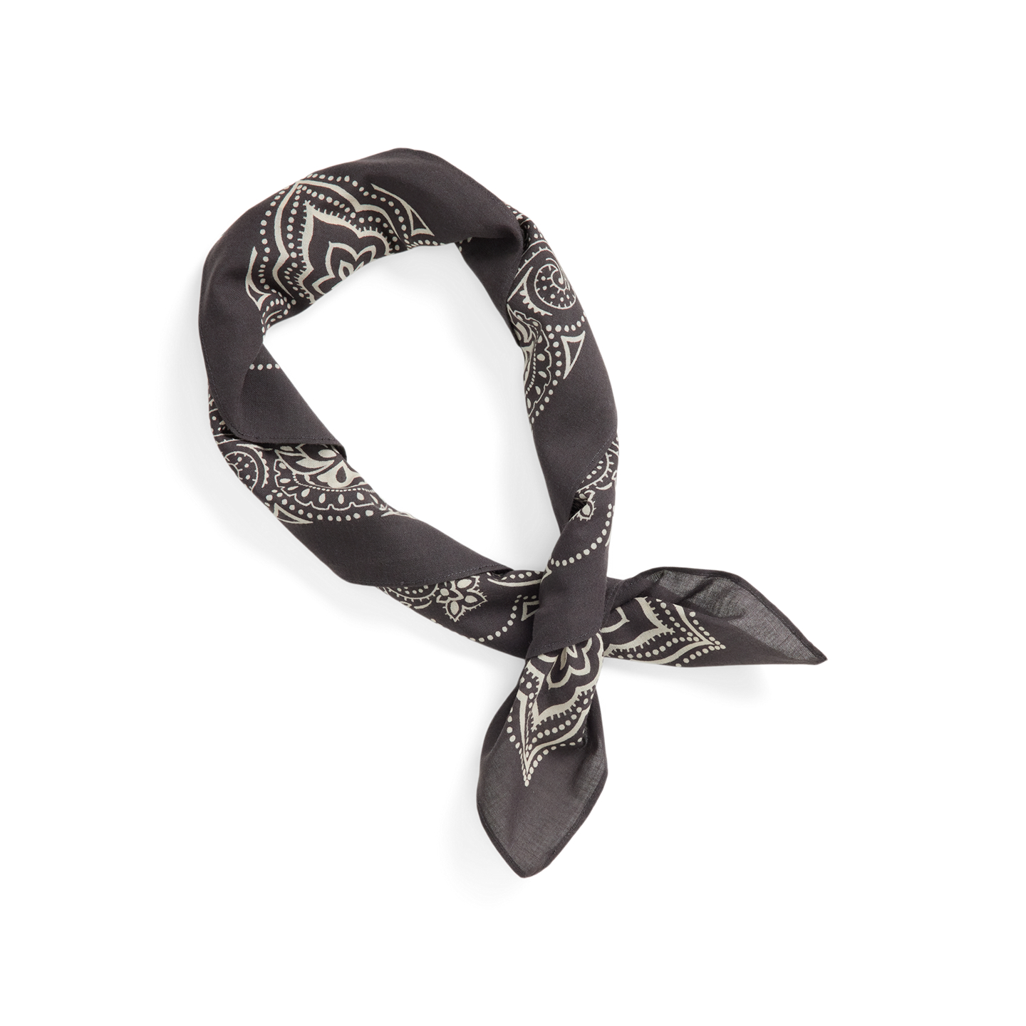 Мужские перчатки Ralph Lauren Ranch Logo Bandanna, цвет: Чёрный / Кремовый — фото 1