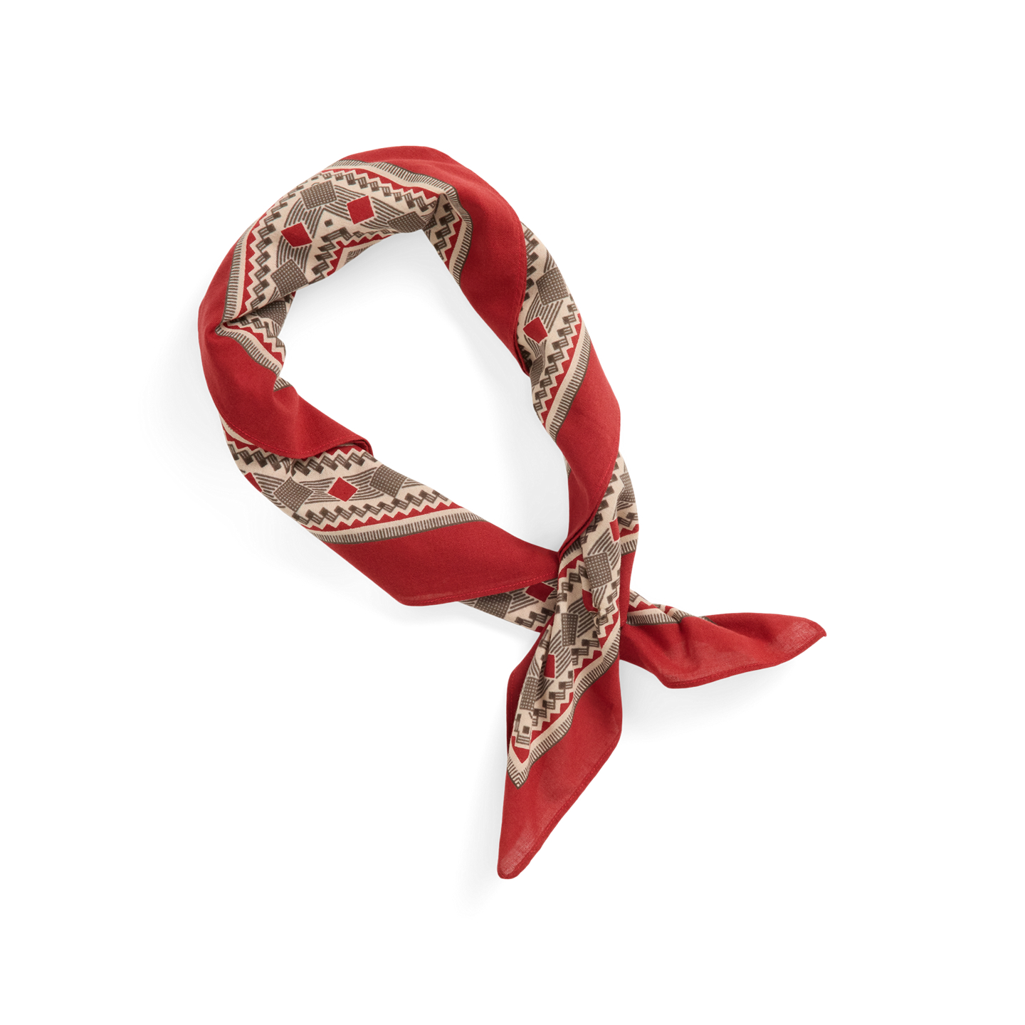 Мужские перчатки Ralph Lauren Logo Cotton Bandanna, цвет: Красный / Кремовый — фото 1